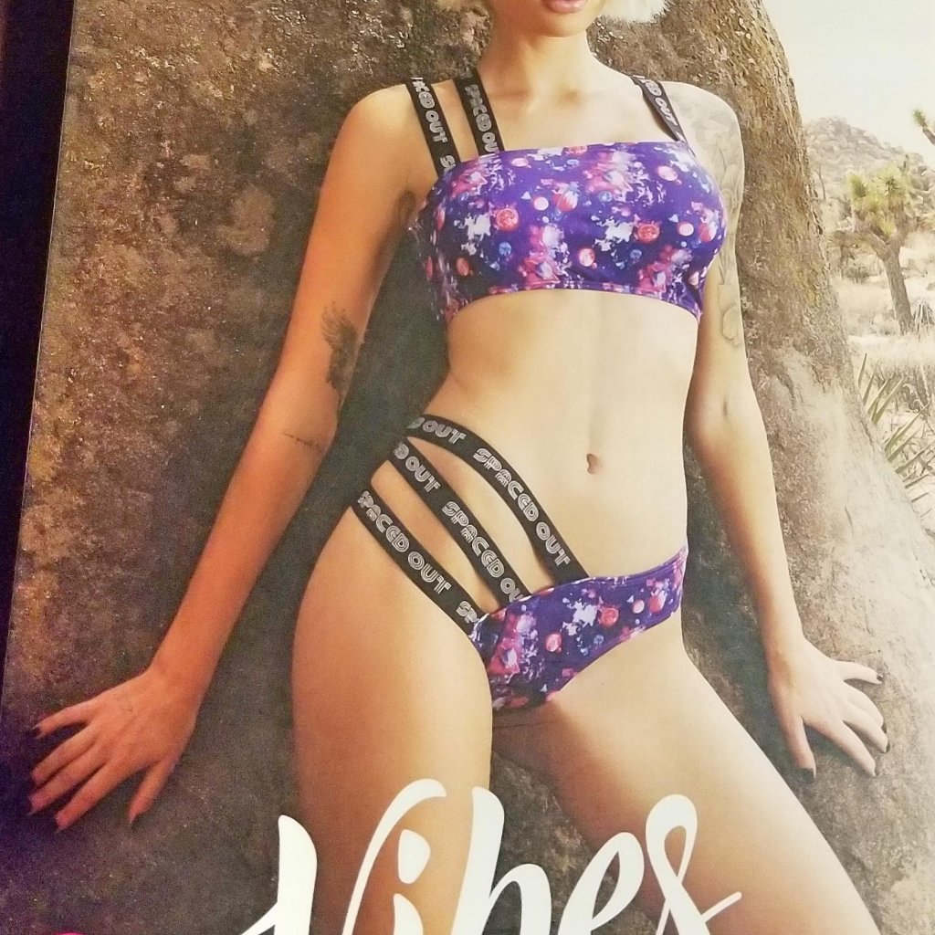 Spaced Out Uv Reactive Bralette And Panties  Glows Under Blacklight